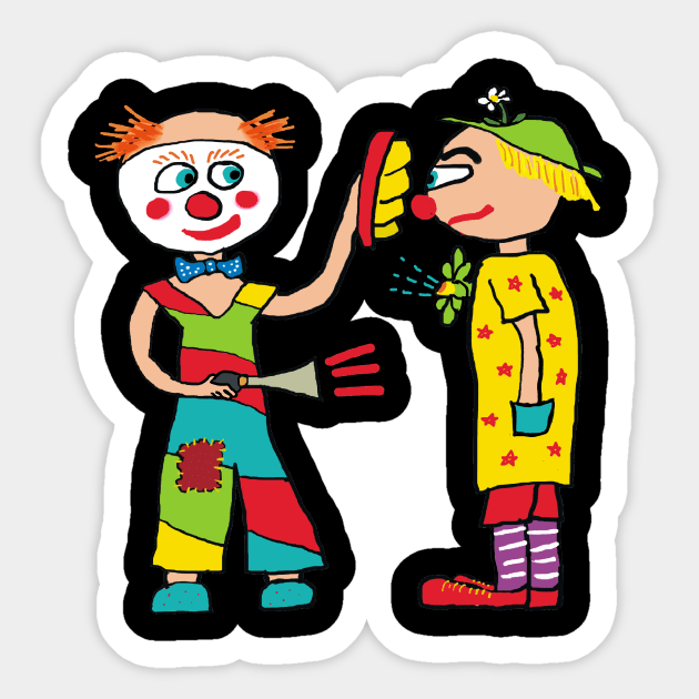 Clowns Sticker by Mark Ewbie